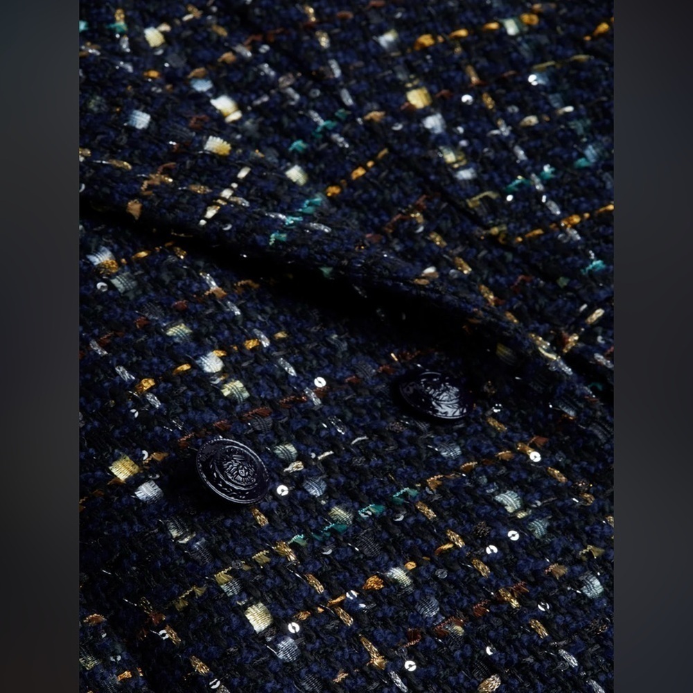 CURRENT SEASON L'Agence "Jayda" sequin-embellished tweed blazer - Picture 6 of 11